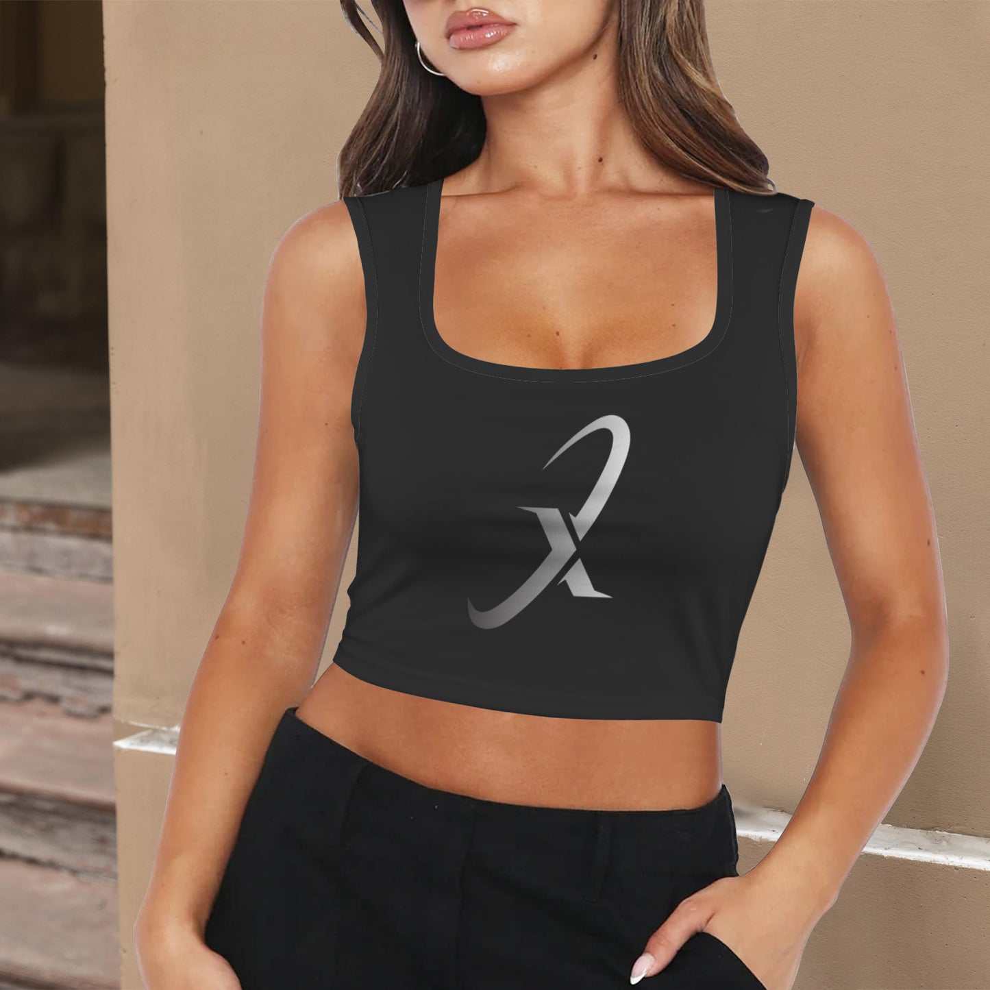 Women's Square Neck Crop Tank Top