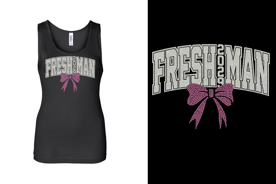 FRESHMAN 2029 glitter rhinestones Youth Tank